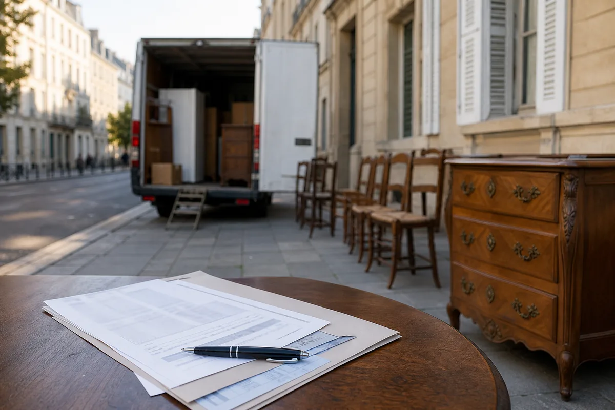 Documents administratifs et bordereau posés sur une table avec un stylo