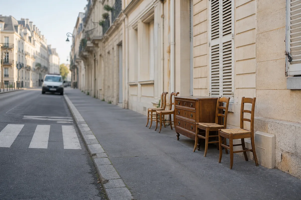 Trottoir dégagé avec passage piéton libre le long d’une façade d’immeuble